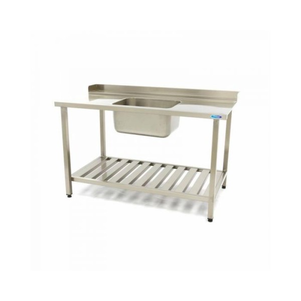 Λάντζα πλυντηρίου πιάτων 160x75cm Δεξί με νεροχύτη και με ράφι αποθήκευσης MAX-09201041