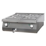 Επαγγελματικό Bain Marie ηλεκτρικό επιτραπέζιο 2ΧGN 1/1 με βρυσάκι 80X70X28 εκ MAX-09398135