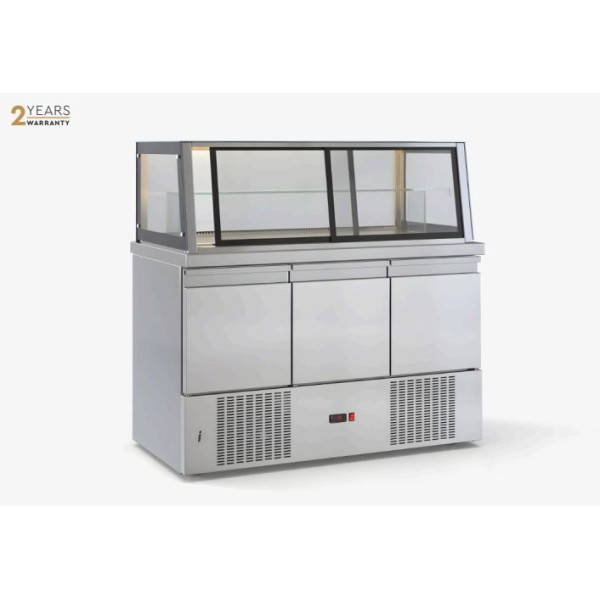 Ψυγείο βιτρίνα PANINI με 2 πόρτες και διπλά κρύσταλλα μοτέρ κάτω 135χ70χ130 εκ Μοντέλο ID-PSM13570DIS.DM