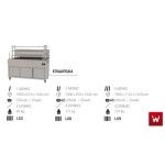 Επαγγελματική ανοξείδωτη επιδαπέδια ψησταριά κάρβουνου με σούβλες τρείς ατέρμονες VKN-LG9 160χ110χ154 εκ