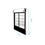Ψυγείο αναψυκτικών με 2 συρόμενες πόρτες συντήρηση επιδαπέδιο 110,3x68,9x200 εκ -S911 SC
