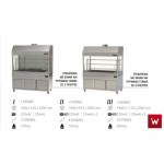 Επιδαπέδια ψησταριά κάρβουνου με σούβλες τρείς ατέρμονες και χοάνη και τεσσερις πλευρές τζάμια VKN-LGHGD9 180χ110χ200 εκ