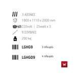 Επιδαπέδια ψησταριά κάρβουνου με σούβλες τρείς ατέρμονες και χοάνη και τεσσερις πλευρές τζάμια VKN-LGHGD9 180χ110χ200 εκ