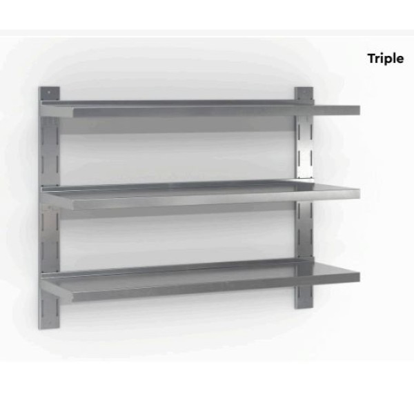 Επαγγελματική ανοξείδωτη ραφιέρα επιτοίχια με 3 ράφια 110X35X85 εκ ID-RAFI.T110