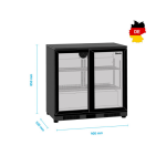 Ψυγείο βιτρίνα συντήρηση επιδαπέδιο μαύρο back bar με συρόμενες πόρτες 90X53X85 εκ 700122