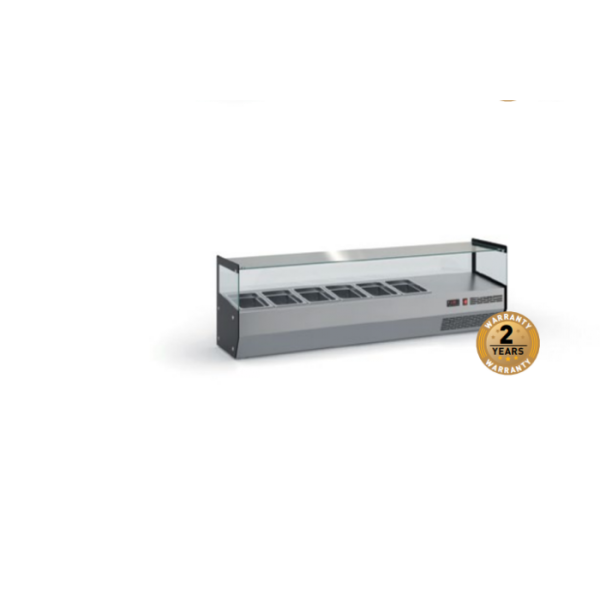 Επαγγελματικό ψυγείο σαλατών επιτραπέζιο ανοξείδωτο για 6 GN 1/4 135X34X45 εκ ID-VRP135SQ/6GN