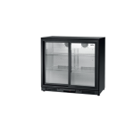 Ψυγείο βιτρίνα συντήρηση επιδαπέδιο μαύρο back bar με συρόμενες πόρτες 90X53X85 εκ 700122