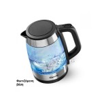 Βραστήρας νερού διάφανος 1,7 Lt με φωτιζόμενη βάση 200096