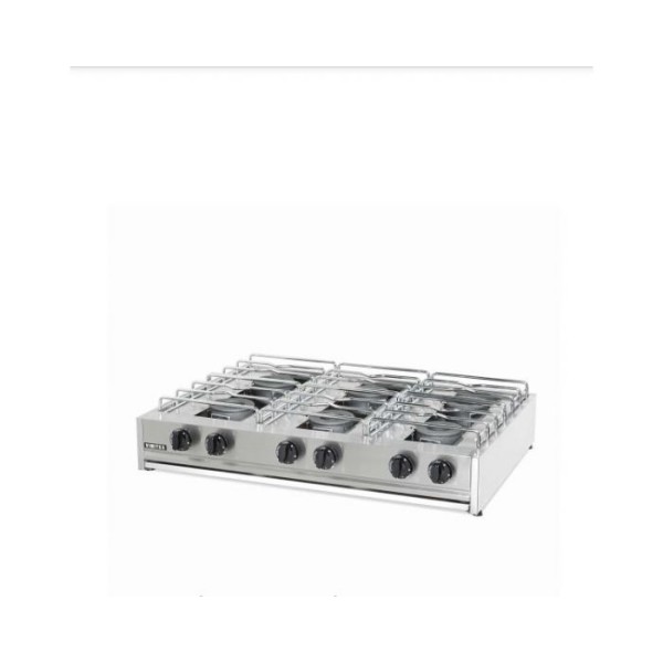 Εστία αερίου με 6 καυστήρες και σχαράκι 120(104)χ70χ20 εκ VMX-206-S