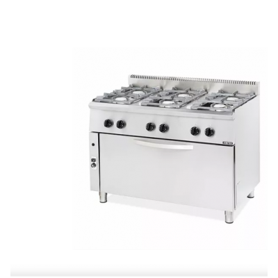 Κουζίνα αερίου 6 εστίες με φούρνο επιδαπέδια 80 x 70 x 85 (98.5) εκ VMX-206STVL