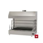 Επαγγελματική ανοξείδωτη επιτραπέζια ψησταριά κάρβουνου με σούβλες τρείς ατέρμονες και χοάνη VKN-TLGH9 160χ110χ150 εκ