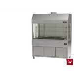 Επιδαπέδια ψησταριά κάρβουνου με σούβλες ένα ατέρμονα και χοάνη και τρείς πλευρές τζάμια ΙΝΟΧ πίσω VKN-LGHG3 180χ61χ200 εκ