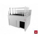 Επαγγελματική ανοξείδωτη επιδαπέδια ψησταριά κάρβουνου με σούβλες τρείς ατέρμονες VKN-LG9 160χ110χ154 εκ