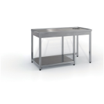 Επαγγελματικό ανοξείδωτο τραπέζι ακαθάρτων σκαφωτό με τρύπα 240X70X87 εκ ID-TR.A240