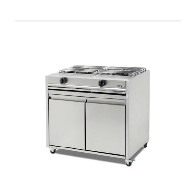 Εστία αερίου με 2 καυστήρες και σχαράκι 95x63x50 εκ 302A-D45M