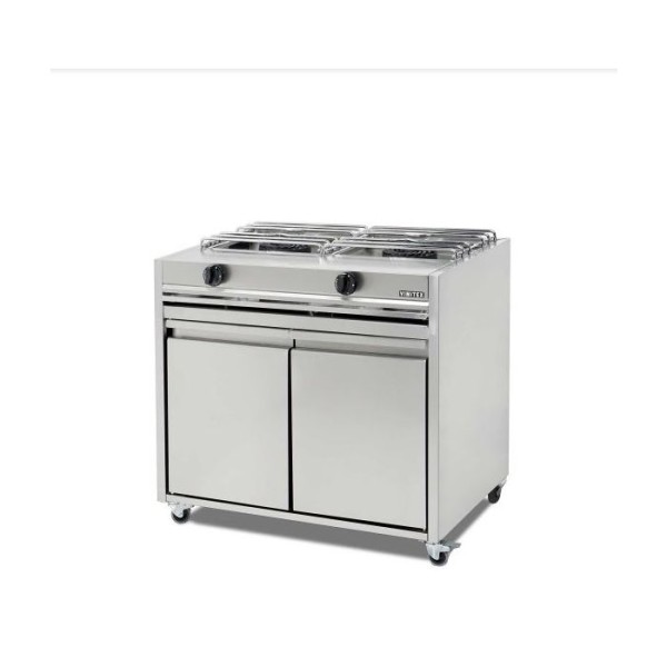 Εστία αερίου με 2 καυστήρες και σχαράκι 95x63x50 εκ 302A-D45M