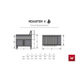 Επαγγελματική ψησταριά για 9 κοντοσούβλια επιδαπέδια κάρβουνου VKN-ROASTER K9SF 110X61X97/27 εκ