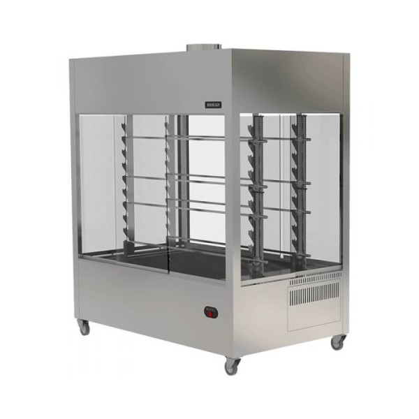 Επαγγελματική ψησταριά-σούβλα βαγονέτο με 4 σούβλες-1 ατέρμονα επιδαπέδια VKN-VAG14(aisi 430) 180χ70χ205 εκ