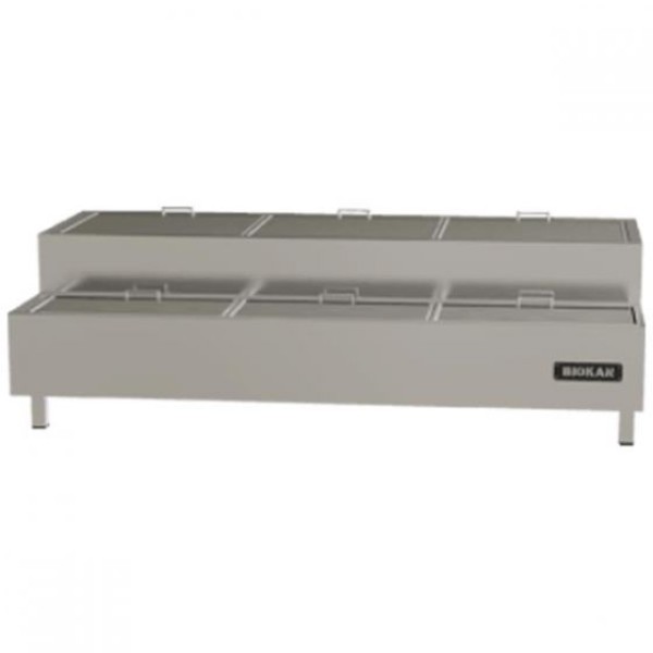 Επαγγελματική ανοξείδωτη σουβλακιέρα-ψησταριά επιτραπέζια δύο επιπέδων κάρβουνου VKN-CGD7 200X60X44 εκ