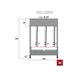 Επαγγελματική ψησταριά-σούβλα βαγονέτο με 12 σούβλες-3 ατέρμονες επιδαπέδια VKN-VAG33(aisi 304) 180χ150χ205 εκ