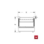 Επαγγελματική ψησταριά ROBATA κάρβουνου επιτραπέζια με ανύψωση VKN-ROASTER GR110 110X45X30(+75) εκ