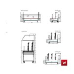 Επιδαπέδια ψησταριά κάρβουνου με σούβλες ένα ατέρμονα και χοάνη και τεσσερις πλευρές τζάμια VKN-LGHGD3 180χ61χ200 εκ