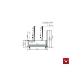 Επιδαπέδια ψησταριά κάρβουνου με σούβλες δύο ατέρμονες και χοάνη και 2 πλευρές τζάμια ΙΝΟΧ πίσω VKN-LGHG6 180χ81χ200 εκ