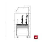 Επαγγελματική ανοξείδωτη επιδαπέδια ψησταριά κάρβουνου με σούβλες τρείς ατέρμονες VKN-LG9 160χ110χ154 εκ