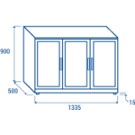 BACK BAR BBA 348 με 3 ανοιγόμενες ανοξείδωτες πόρτες