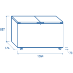 Τυφλός καταψύκτης CFB 500 flip flop 500 λίτρων