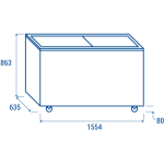 Οριζόντιος καταψύκτης CFG 508 με συρόμενα γυάλινα καπάκια 500lt