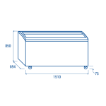 Οριζόντιος καταψύκτης CG 509A με συρόμενα γυάλινα καπάκια 500lt