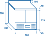 Πάγκος συντήρησης CRA 90A - GN1/1 (ΑΝΟΞΕΊΔΩΤΗ ΕΠΙΦΑΝΕΙΑ ΕΡΓΑΣΙΑΣ)