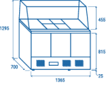 Ψυγείο σαλατών CRQ 93A - GN1/1 (ΑΝΟΙΧΤΗ ΕΠΙΦΑΝΕΙΑ ΕΡΓΑΣΙΑΣ)