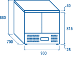 Πάγκος συντήρησης CRX 90A - GN1/1 (ΑΝΟΞΕΊΔΩΤΗ ΕΠΙΦΑΝΕΙΑ ΕΡΓΑΣΙΑΣ)