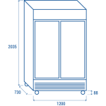 Βιτρίνα συντήρησης DC 1000H 1000lt