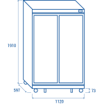 Βιτρίνα συντήρησης DC 1050B με πλήρη γυάλινη μπροστινή όψη 1050lt