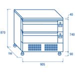 Ψυγείο πάγκος συντήρησης - κατάψυξης GN 1/1 DWT 92