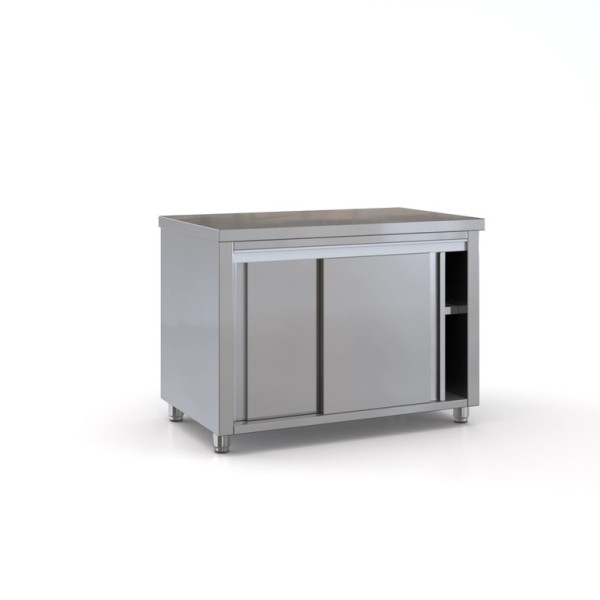 Επαγγελματικό ερμάριο ανοξείδωτο με 2 Συρόμενες πόρτες και ράφι 120X70X87 εκ ID-ER12070