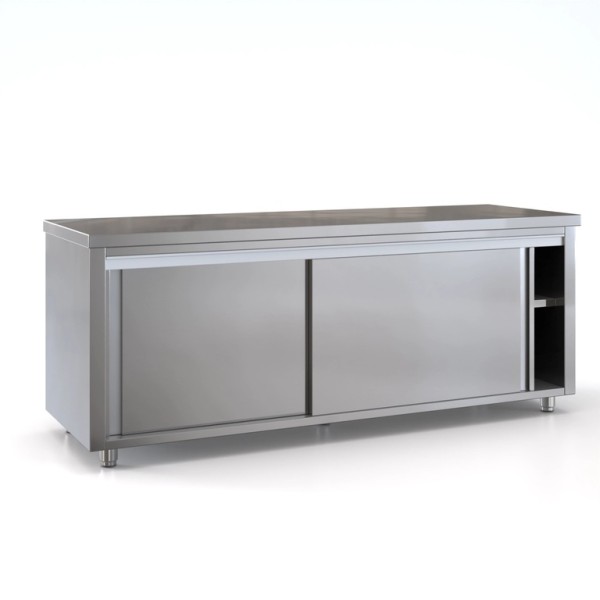 Επαγγελματικό ερμάριο ανοξείδωτο με 4 συρόμενες πόρτες και ράφι 240X70X87 εκ ID-ER24070