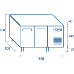 Πάγκος συντήρησης PA 2100 - EURONORM για λαμαρίνες 600 χ 400mm