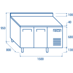Πάγκος συντήρησης PA 2200 - EURONORM για λαμαρίνες 600 χ 400mm
