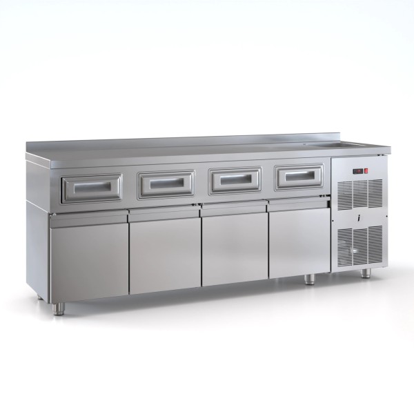 Ψυγείο Πόστο Καφέ 4 πόρτες ψυγείο + 4 συρτάρια του καφε 220Χ70Χ87/92 εκ ID-PSCAF2202P