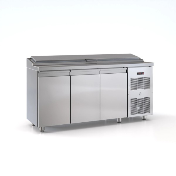 Ψυγείο saladette με 3 πόρτες μηχανή δεξιά για 10 GN 1/4 175χ70χ110 εκ και καπάκι ID-PSM17570BAR.C