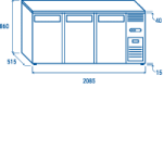 BACK BAR QB 300 με τρεις ανοιγόμενες τυφλές πόρτες