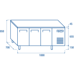 Ψυχόμενος Πάγκος Κατάψυξη QN 3100 - GN 1/1 (ME ΓΥΑΛΙΝΗ ΠΟΡΤΑ)