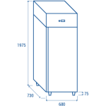 Όρθιος θάλαμος καταψύκτης QN 4 - 400 Lt
