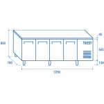 QN 4100 - GN 1/1 ψυχόμενα παγκάκια (ME ΓΥΑΛΙΝΗ ΠΟΡΤΑ)