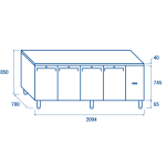 Πάγκος κατάψυξης QN 4100SG - GN 1/1 (ΑΠΟΜΑΚΡΥΣΜΕΝΗΣ ΣΥΝΔΕΣΗΣ REMOTE)