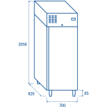 Ψυχόμενος θάλαμος συντήρησης QPN 740 - EURONORM 70X82X205
